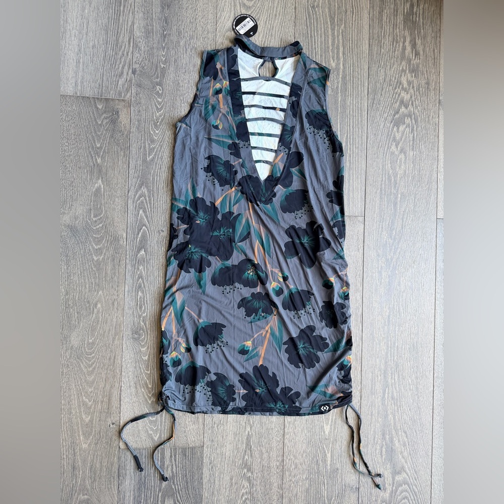 Exotica Best Bud Slinky Silky Ladder Front Tank Dress with Cinched Sides